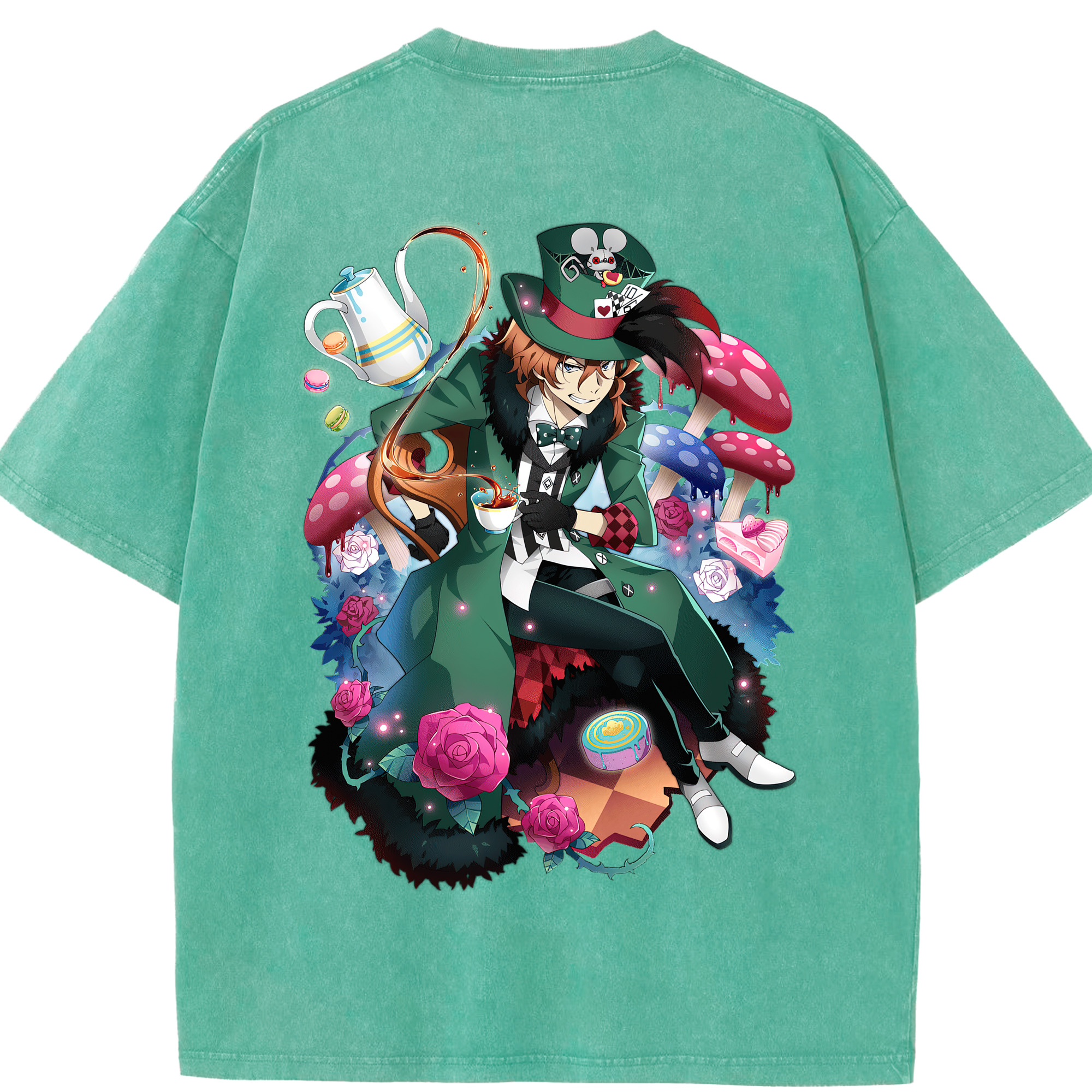 （画像用） 文豪ストレイドッグス Bungo Stray Dogs 綿100% ヴィンテージ風 半袖Tシャツ（背面プリント）